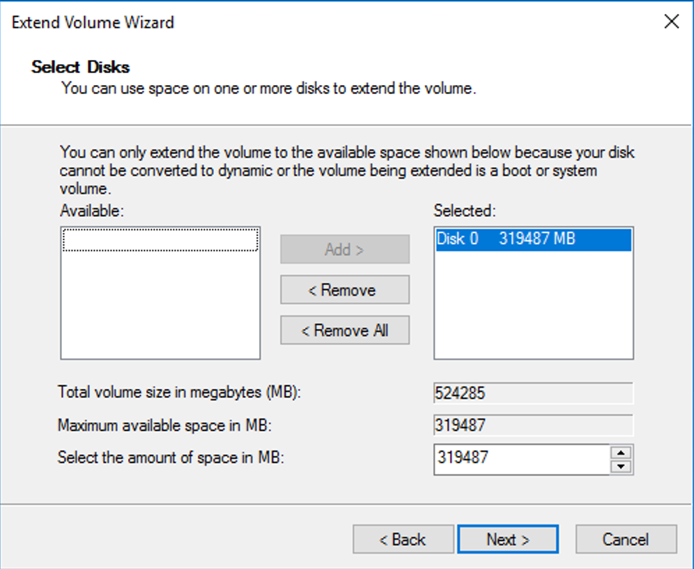 12 fm aws select disks