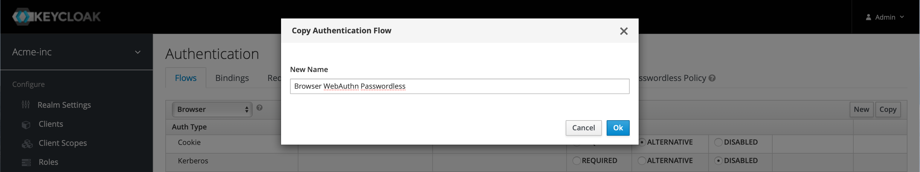 fm keycloak new flow