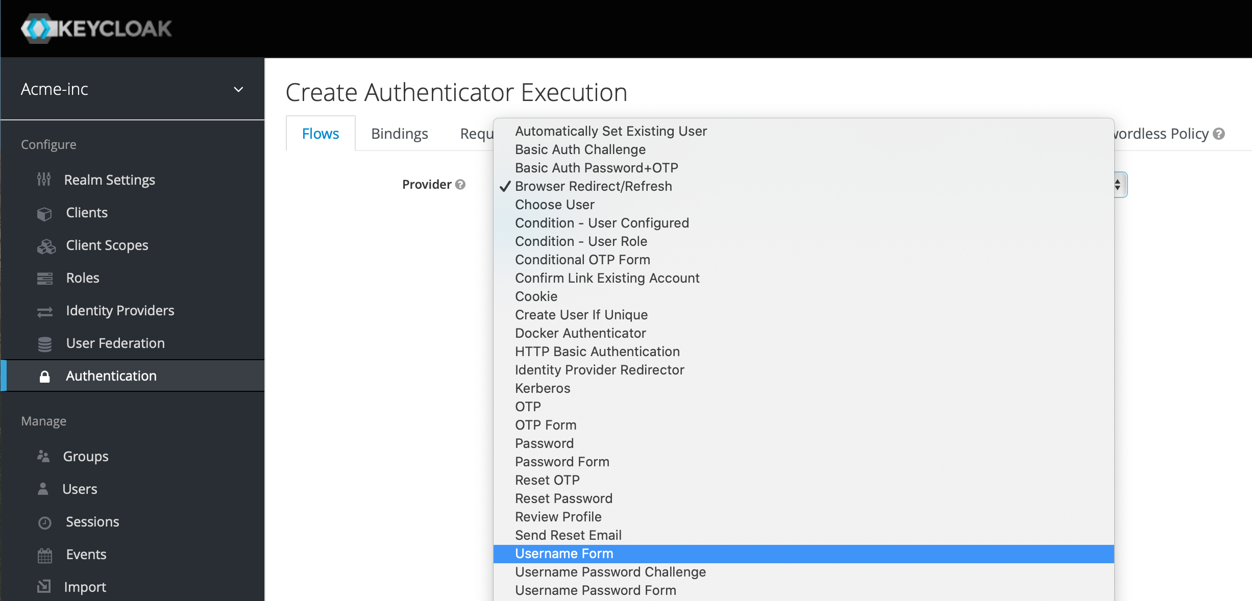 fm keycloak username form